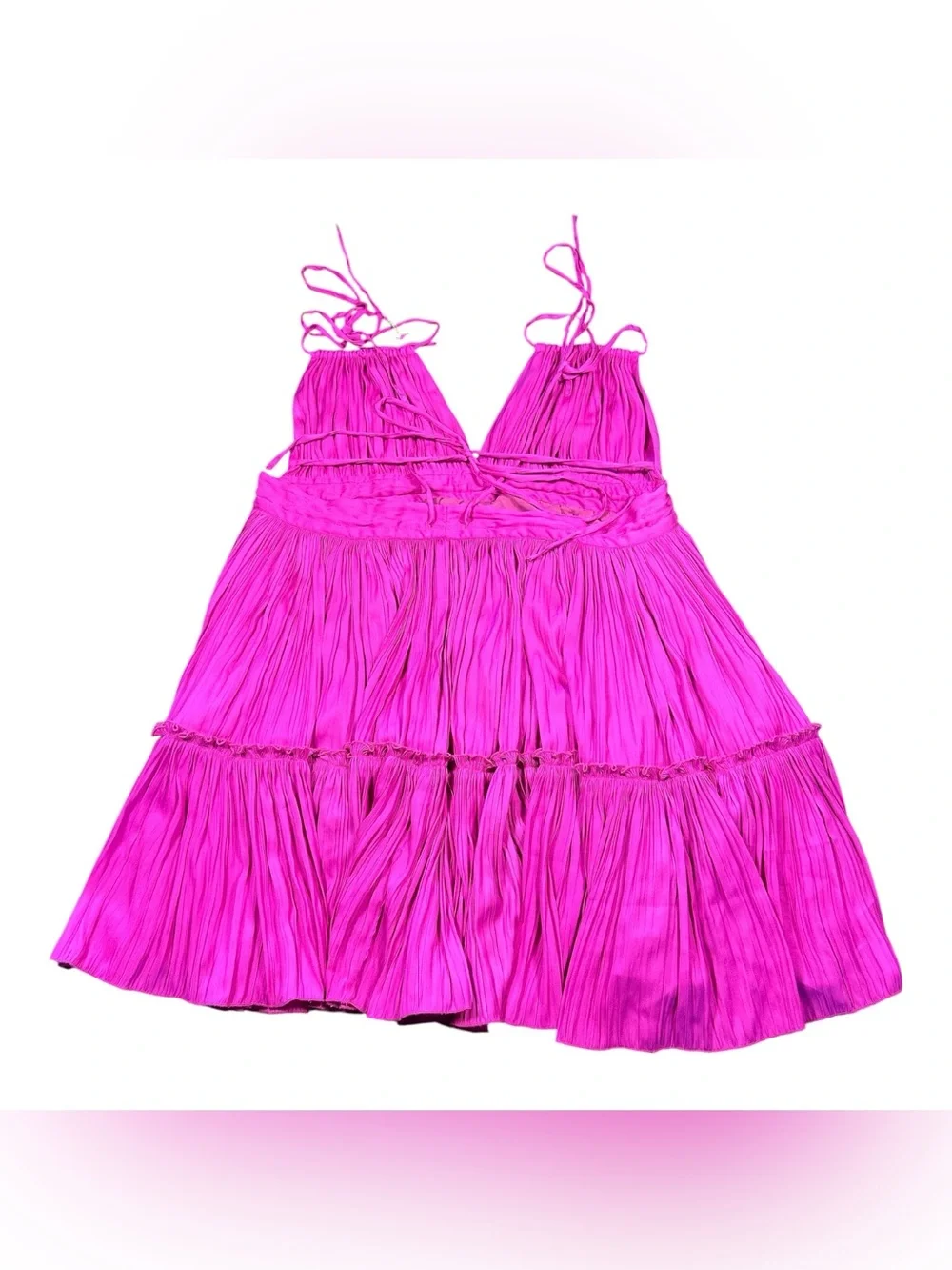 Free People 100 Degrees of Shine Mini Dress Size XS in Magenta